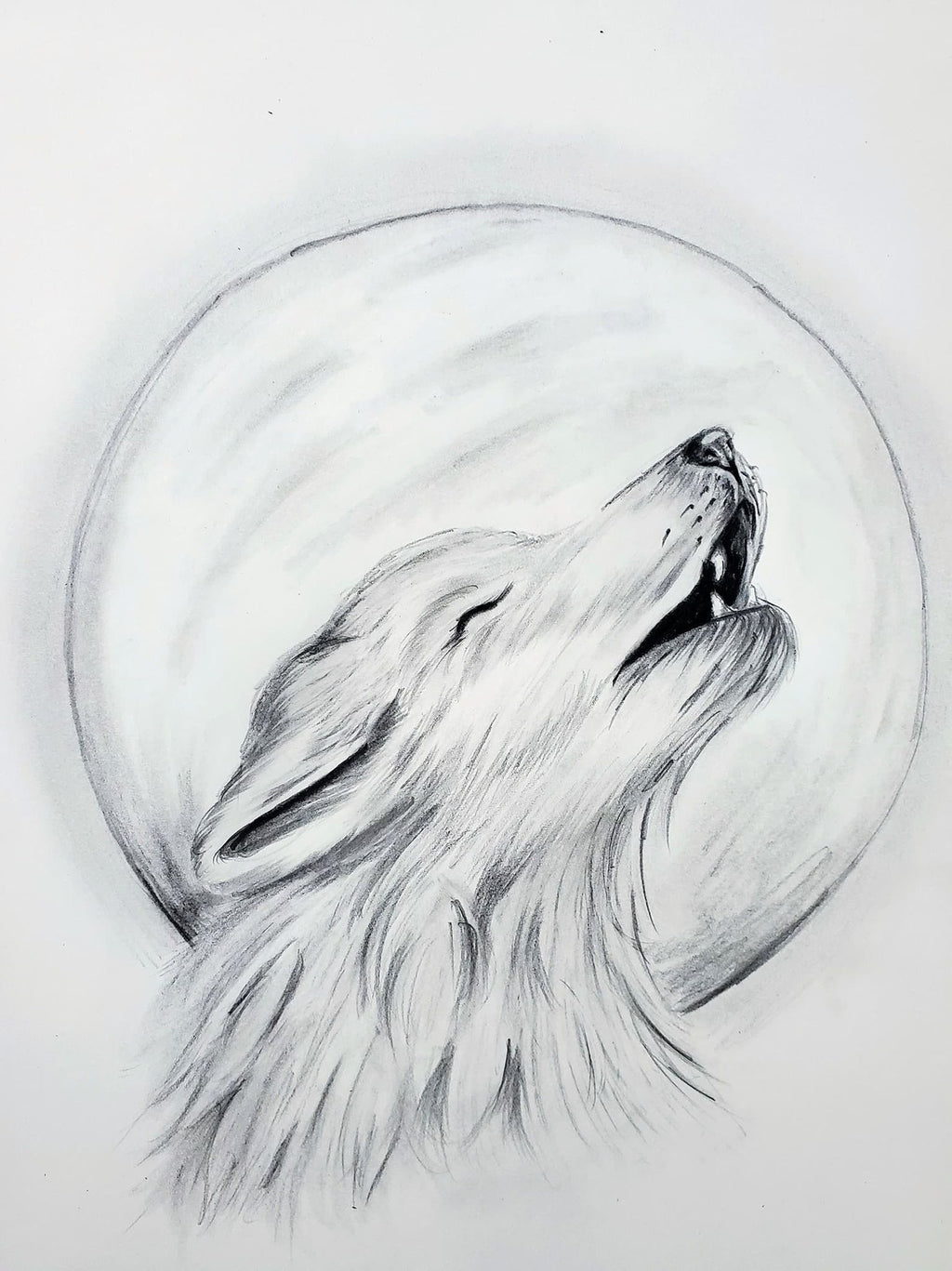 easy howling wolf drawings