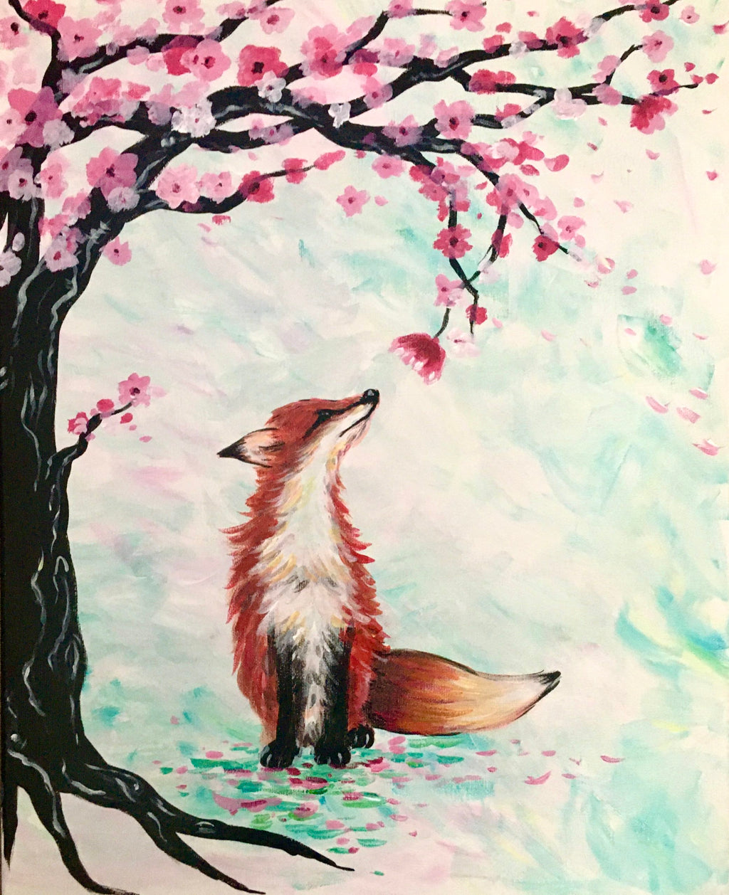 Fox Under The Cherry Blossoms Acrylic Instructor Liesl Artists