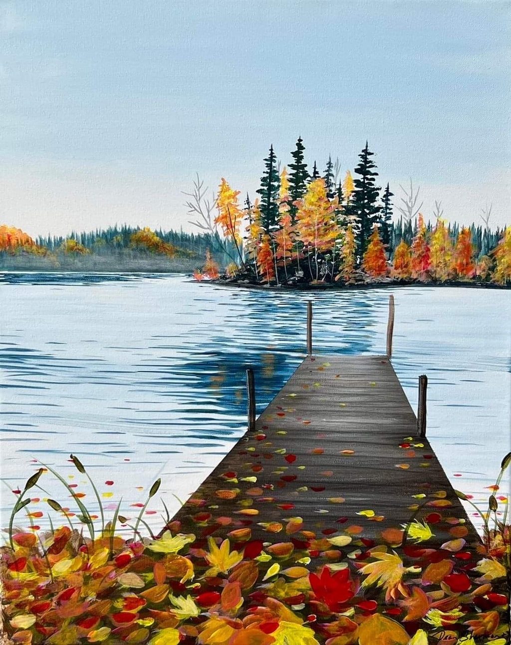 Fall at the Cottage - Acrylic | Instructor: Liesl – Artists Palette Durham