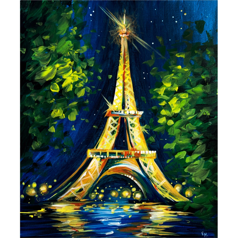 Paris at Night - Acrylic | Instructor: Vera – Artists Palette Durham