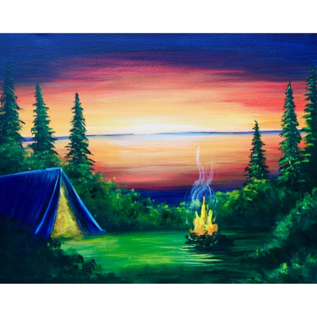 tent painting Camping Out - Acrylic