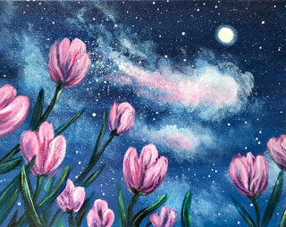 Celestial Tulips - Acrylic | Instructor: Liesl