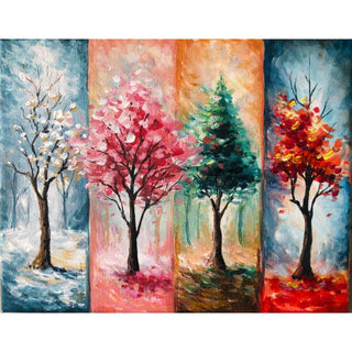 Original Acrylic Painting "4 Seasons Trees"