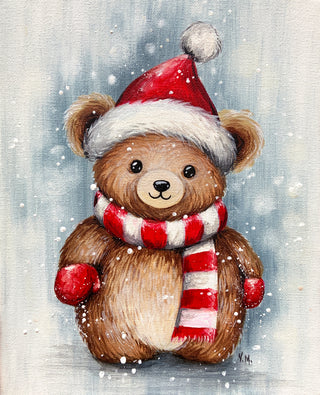 Baby bear is ready for Christmas - Acrylic | Instructor: Vera