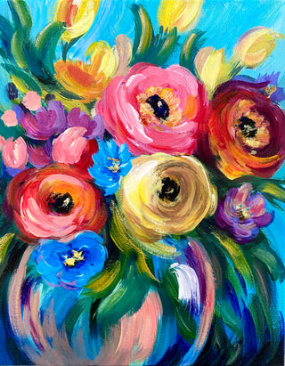 "Abstract Flower Bouquet" Monthly Paint Night - Acrylic | 10 June 2026 @ 7:30pm Eastern