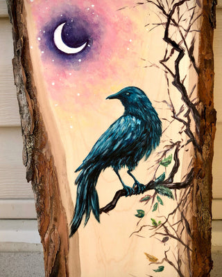 Midnight Raven - Acrylic | Instructor: Liesl
