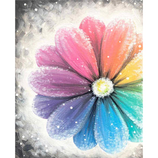 Original Acrylic Painting "Frosted Rainbow Daisy"