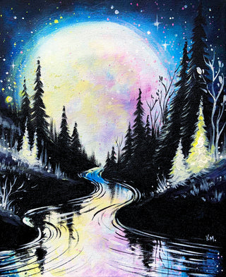Full Moon Night - Acrylic | Instructor: Vera