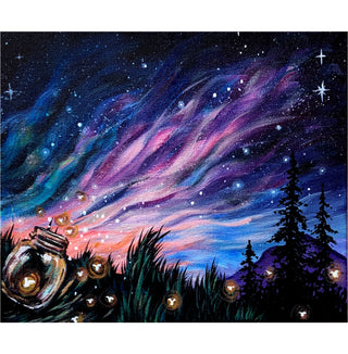Original Acrylic Painting "Galaxies and Fireflies"