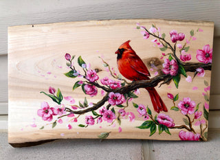 Spring Cardinal - Acrylic on Wood at May 12, 24 13:00 EDT