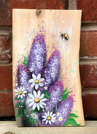 Lilac Garden - Acrylic on Wood | Instructor: Vera