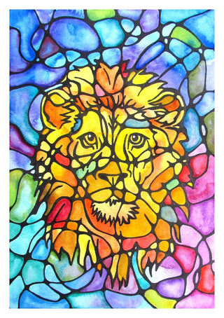 Neurographic Lion - Watercolour & Sharpie | Instructor: Chris