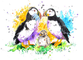 Puffling Parents - Watercolour | Instructor: Chris