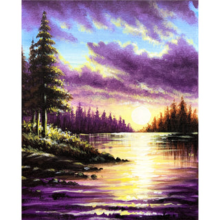 Purple sunset by the water - Acrylic | 26 June 2024 @ 5:00pm EDT