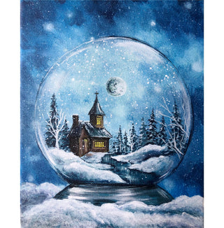 Original Acrylic Painting "Silent Night Snowglobe"