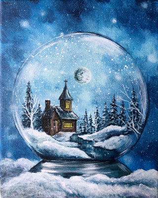 Silent Night Snow Globe - Acrylic | Instructor: Liesl