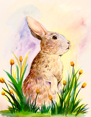 Spring Bunny - Watercolour | Instructor: Ana