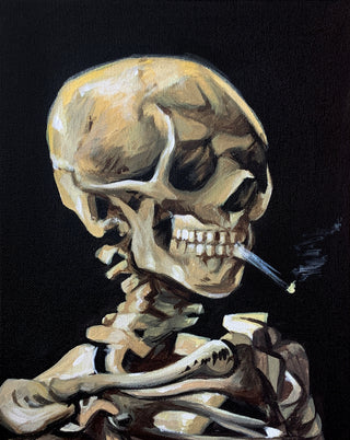 skeleton with a burning cigarette Van Gogh's Skeleton with a Burning Cigarette - Acrylic skeleton with a burning cigarette Van Gogh's Skeleton with a Burning Cigarette - Acrylic