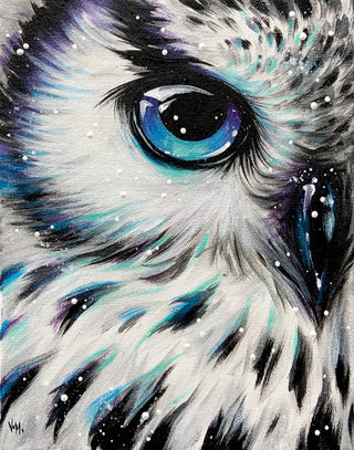 Owl in Snow - Acrylic | Instructor: Vera