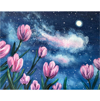 Original Acrylic Painting "Celestial Tulips"