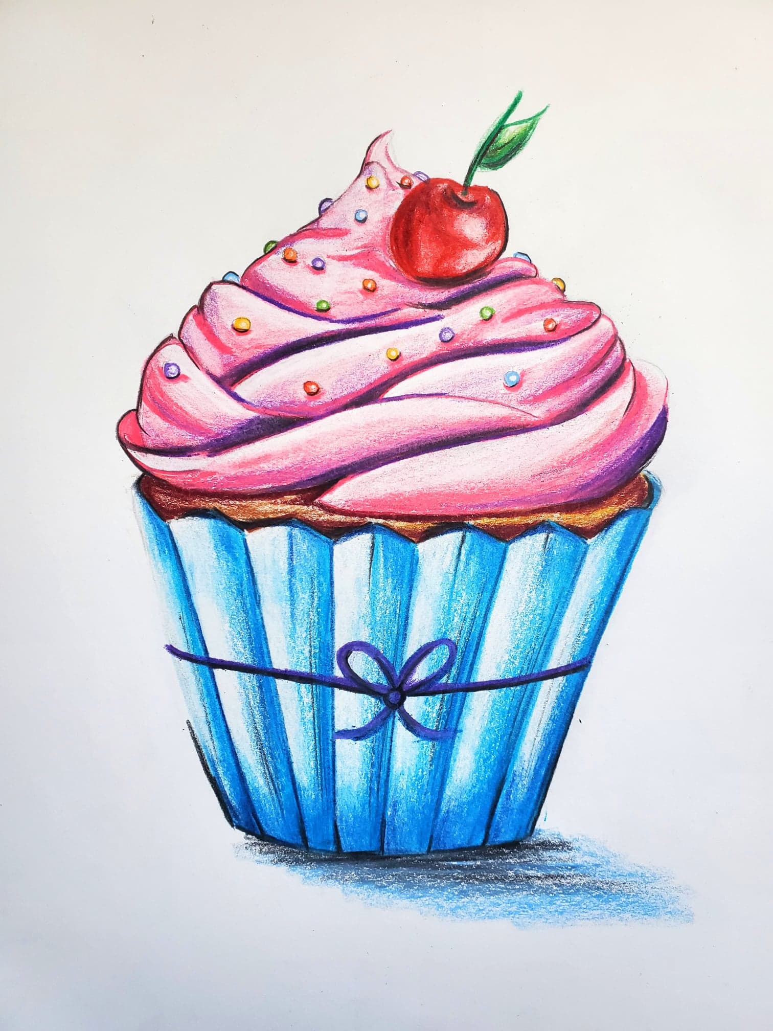 Birthday Cupcake Drawing - HelloArtsy