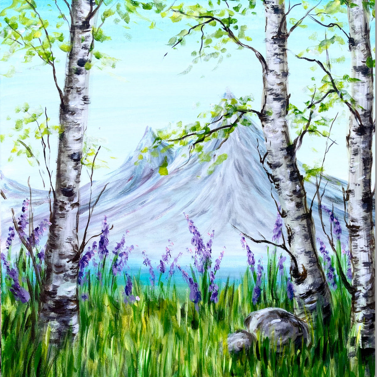 Spring Birch Trees - Acrylic | Instructor: Liesl – Artists Palette Durham