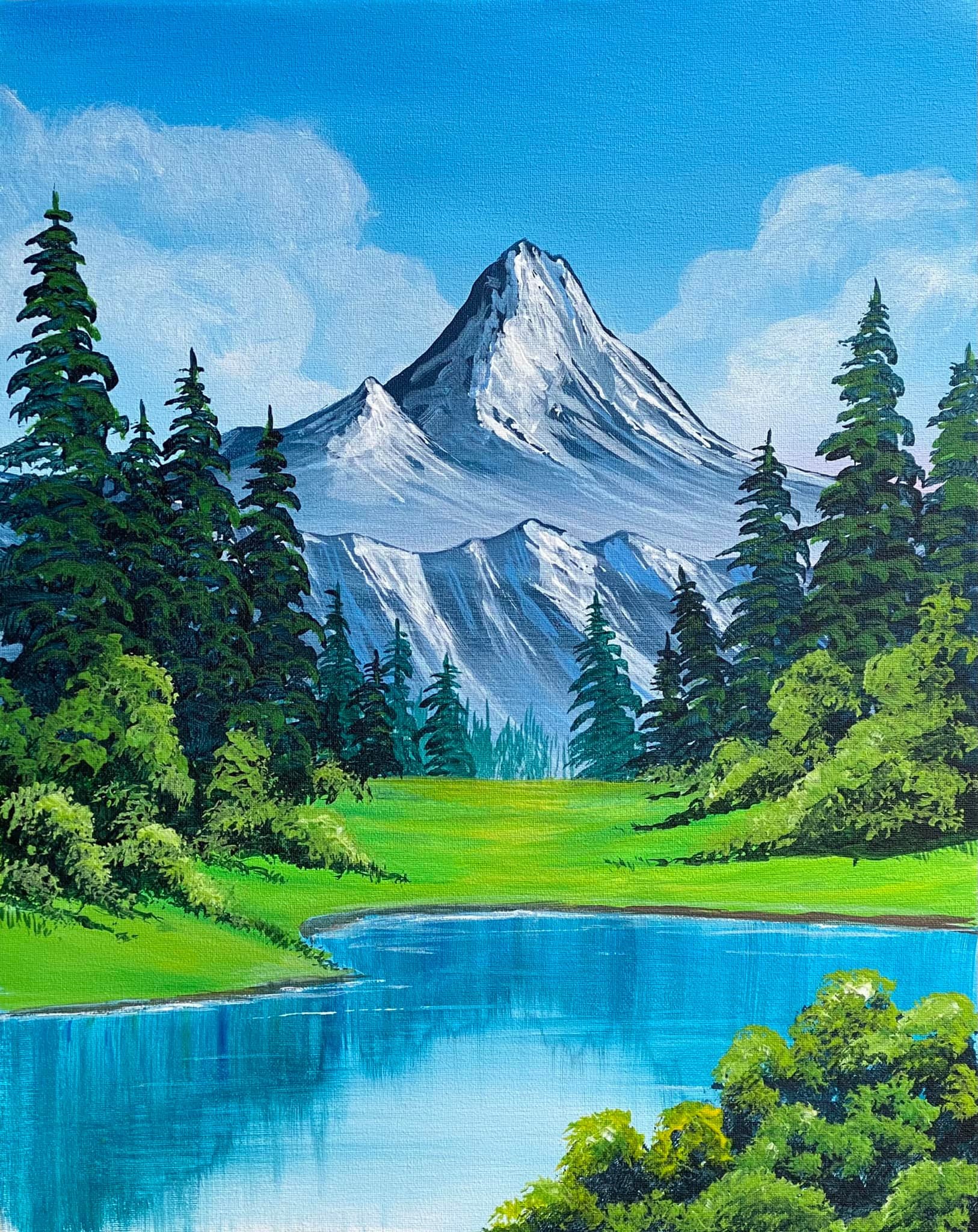 Happy Little Landscape Acrylic Instructor Vera Artists Palette