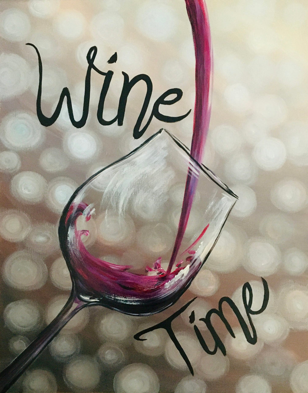 Wine Time - Acrylic | Instructor: Liesl – Artists Palette Durham