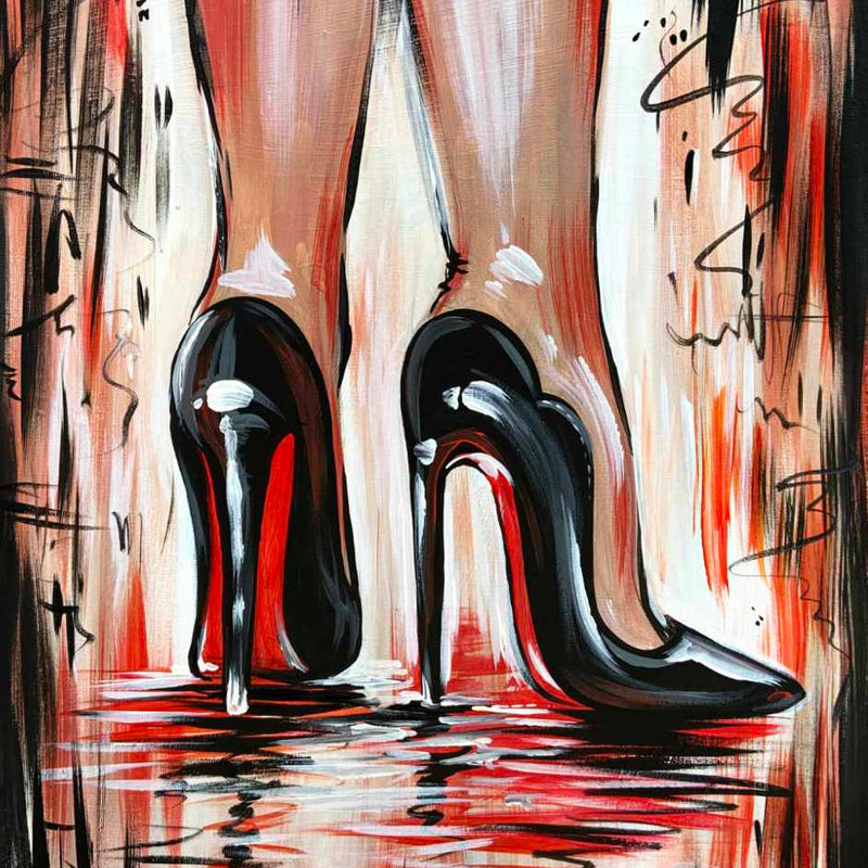 Red Bottoms - Acrylic | Instructor: Vera – Artists Palette Durham