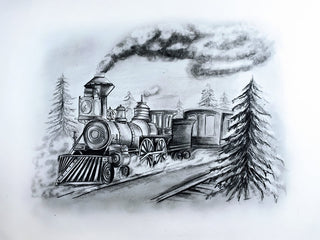 Steam train in the pines