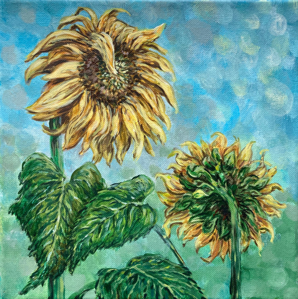 Dancing Sunflowers - Acrylic | Instructor: Liesl – Artists Palette Durham