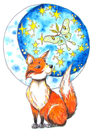 The night fox - Watercolour | Instructor: Chris