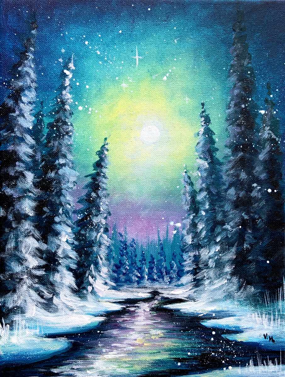 Winter Wonderland - Acrylic | Instructor: Vera – Artists Palette Durham