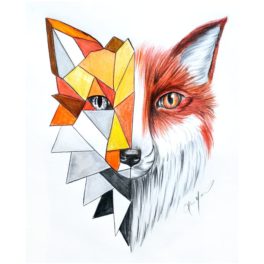 Geometric Fox - Drawing | Instructor: Karin – Artists Palette Durham