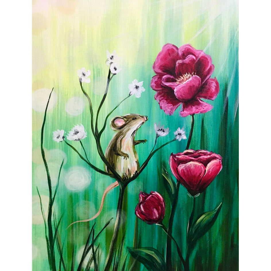 Field Mouse - Acrylic | Instructor: Liesl – Artists Palette Durham