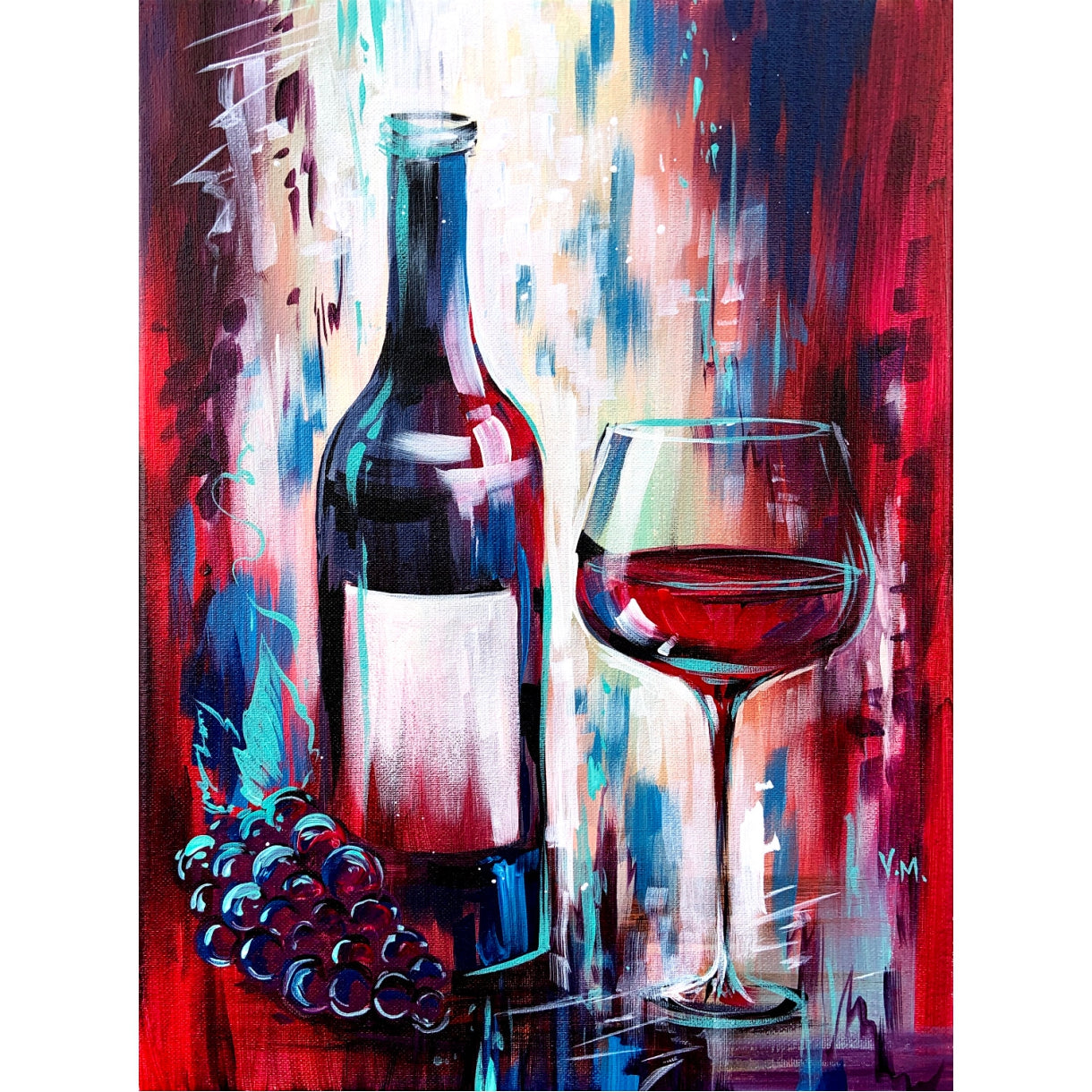 Me Time + Wine Time - Acrylic | Instructor: Vera – Artists Palette